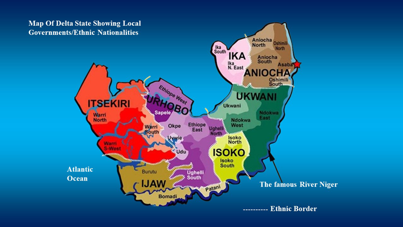 Mao of Delta State showing local governments-ethnic nationalities | Why You Should Invest in Delta State