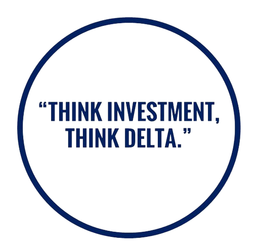 think investment, think Delta - tonyamechi.com transparent logo