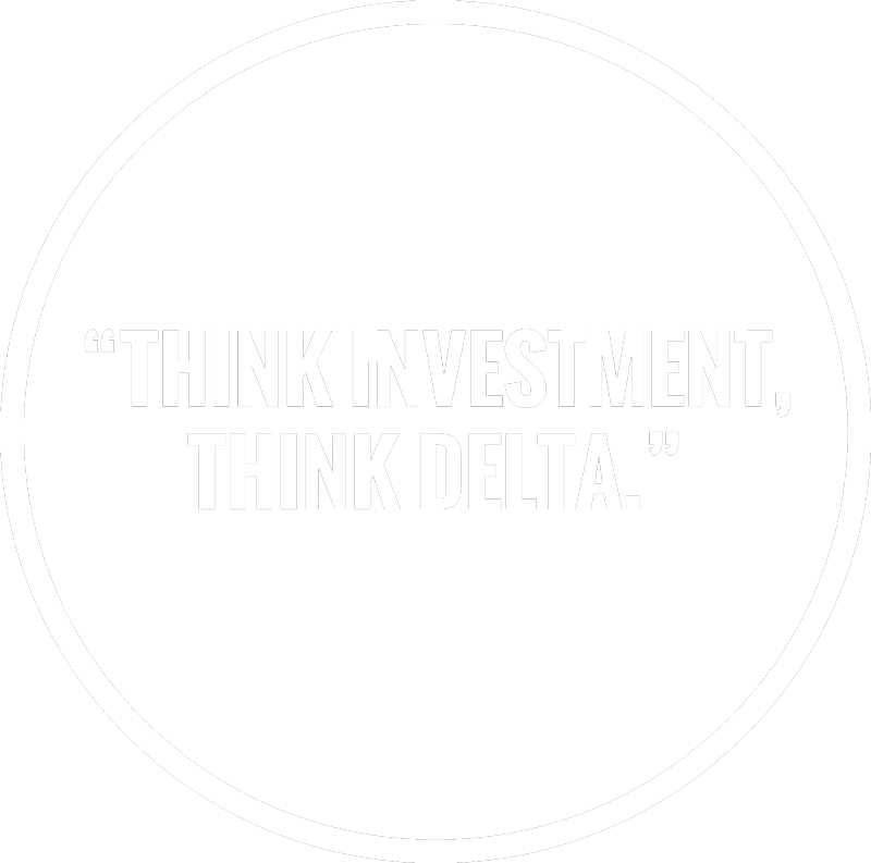 think investment, think Delta - tonyamechi.com transparent logo